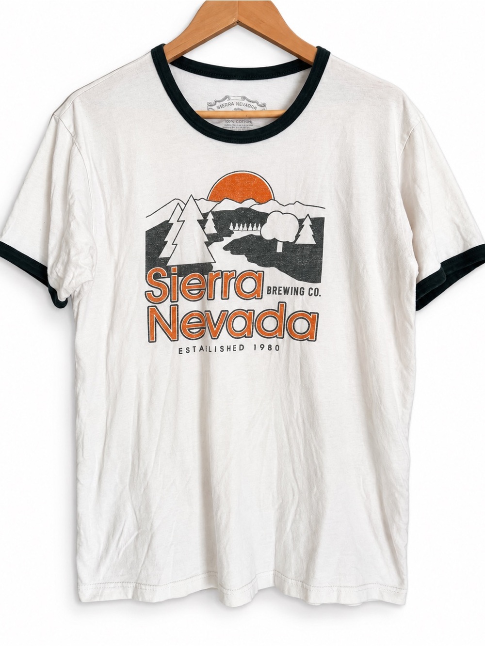 Sierra Nevada Brewing Medium 100% Cotton Vintage Ringer Short Sleeve Graphic T